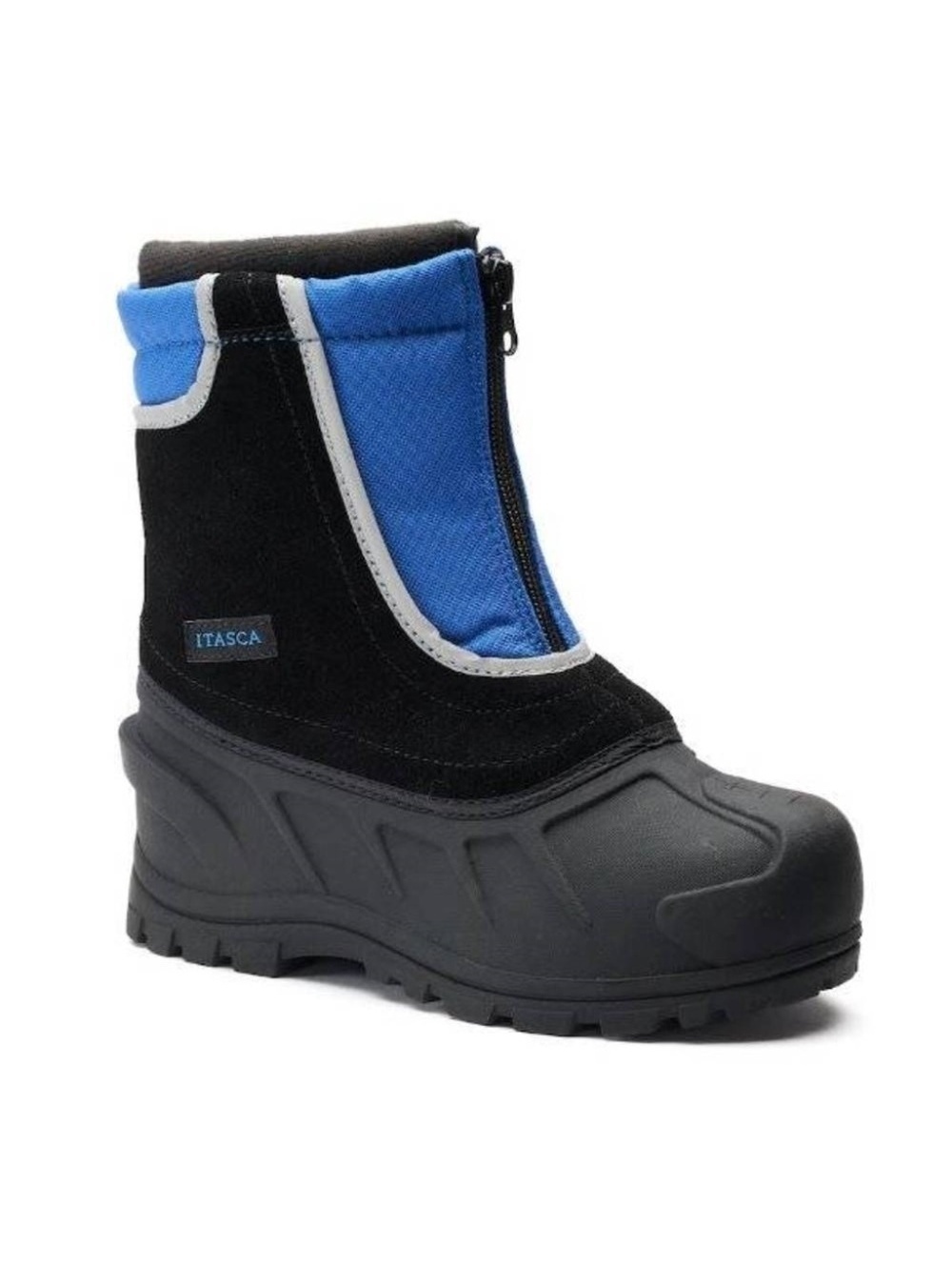 Itasca Winter Snow Boots 12 Toddler Black Blue Waterproof Zip Removeable Liner